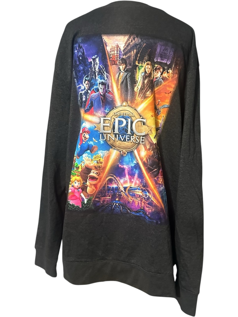 Universal Epic Universe Grand Opening Graphic Crewneck Sweatshirt Gray 2X Unisex